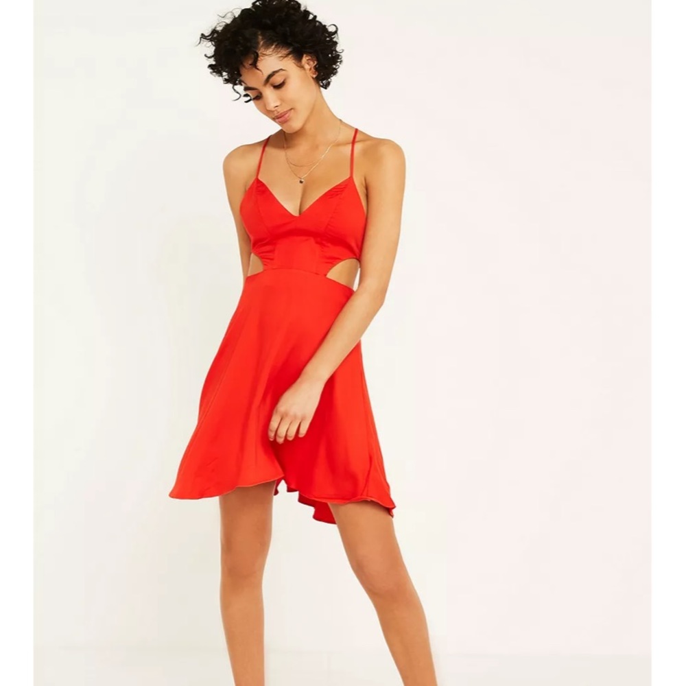 NWT UO Margarita Red Cut-Out Mini Dress S